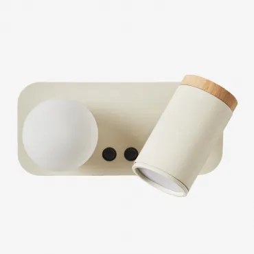 Aplikacja Ścienna Z Regulacją Kierunku Światła Z 2 Punktami Świetlnymi Z Żelaza Amaranto Kremowa Tapioca - Sklum