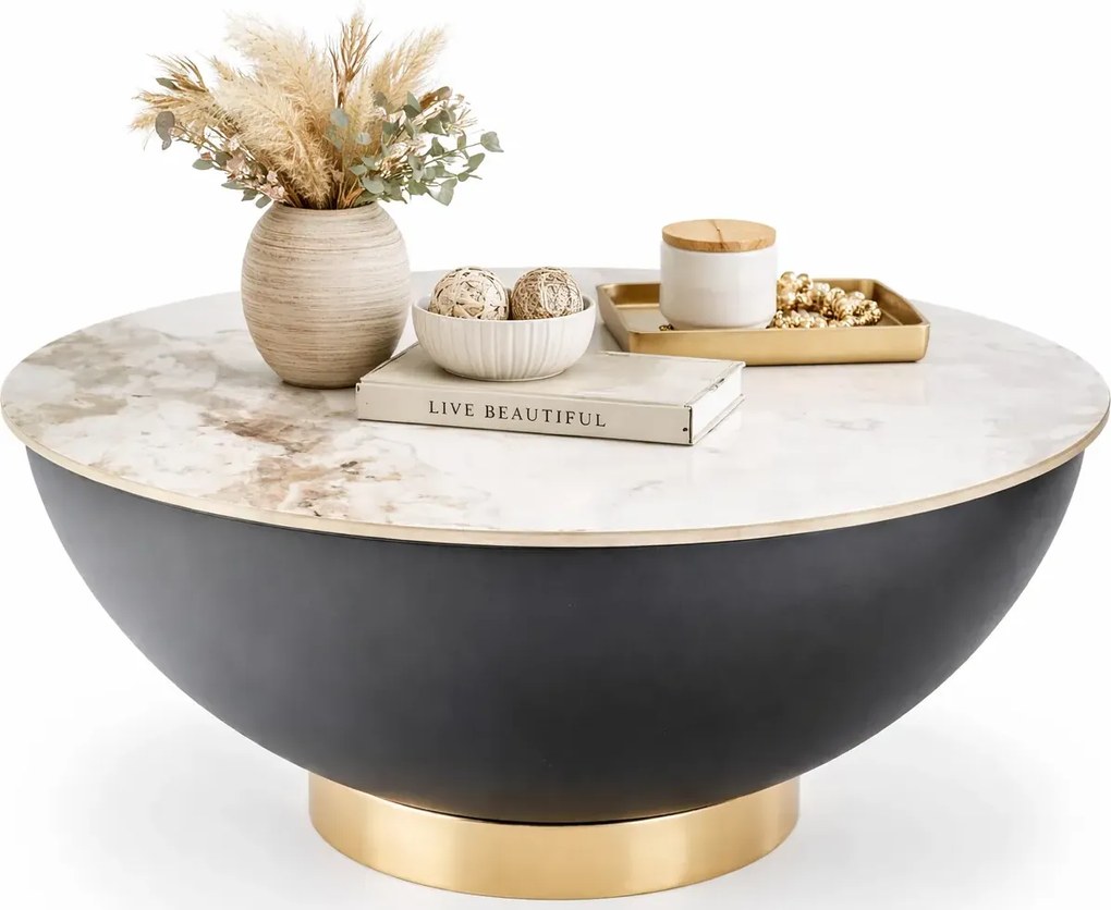 Marmurowy biały stolik kawowy S0-W95