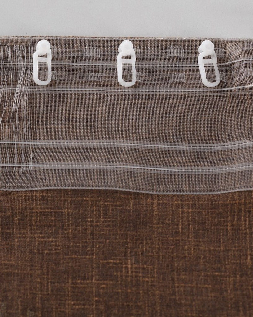 Zasłona BASIC na taśmie marszczącej 130x280 cm brąz 1szt.