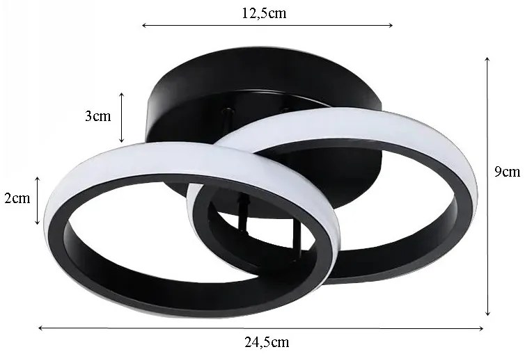 Plafon lampa LED sufitowa okrąg metalowa AT67-2SL-Black