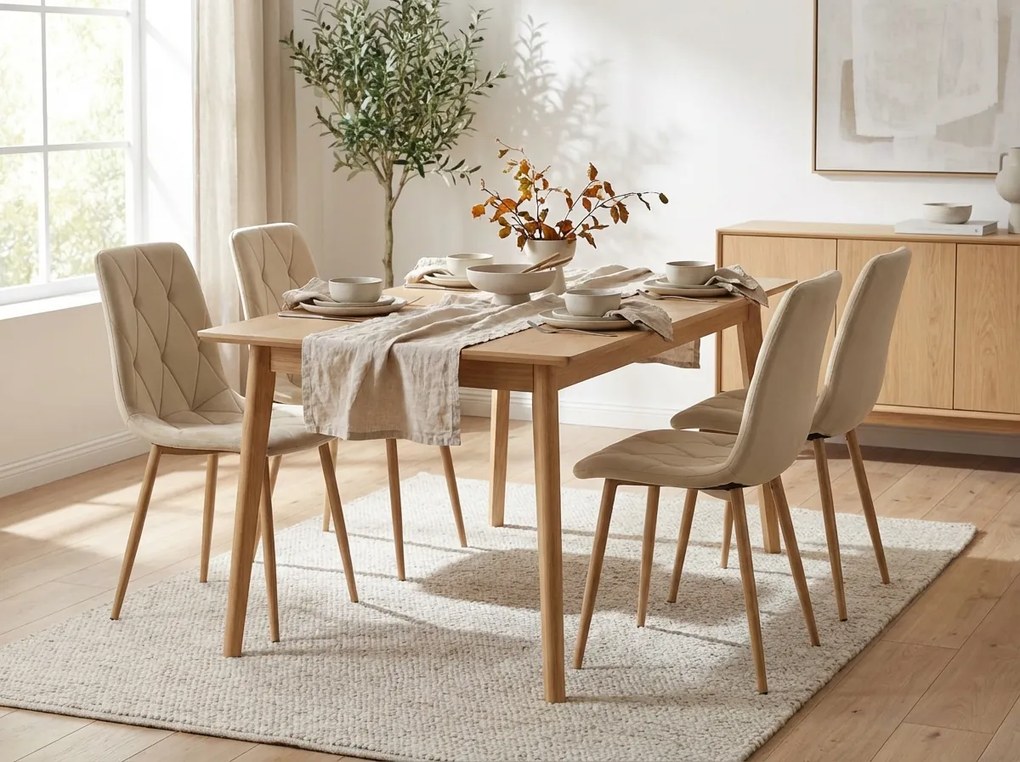 Kremowe aksamitne krzesło LIBRA BUTTER CREAM