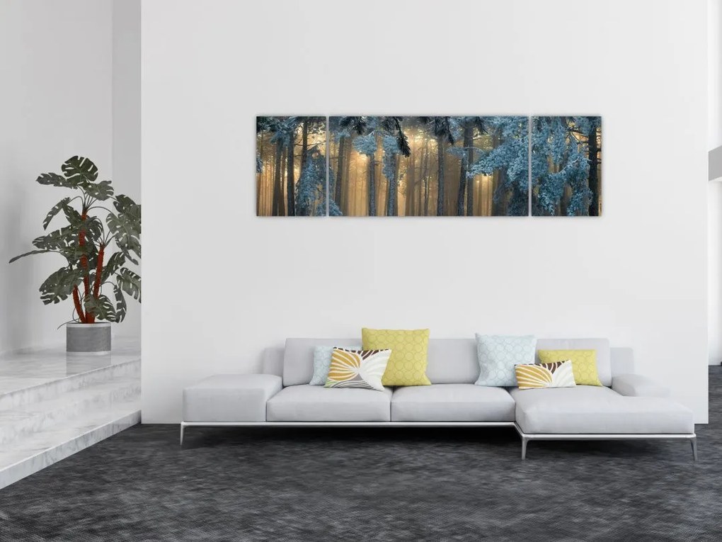 Obraz zaśnieżonego lasu (170x50 cm)