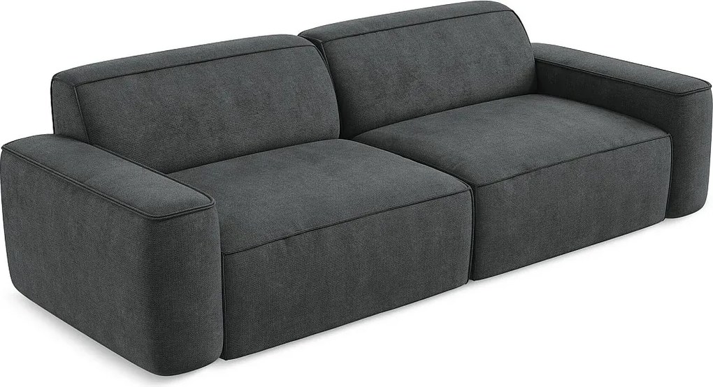4-osobowa kanapa modułowa - z tkaniny szenilowej - ciemny szary - OMAO