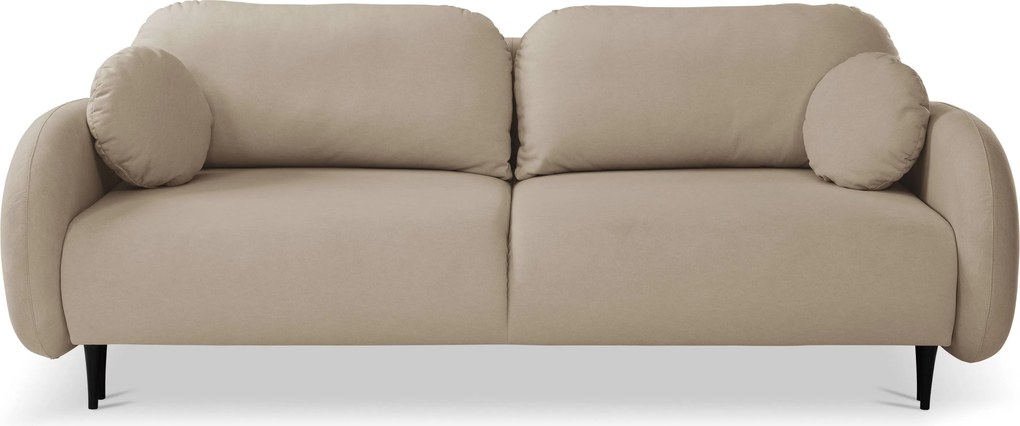 Masseno Sofa AGIO z funkcją spania i pojemnikiem na pościel, Rozkładana sofa - Beżowy, CASTEL 15