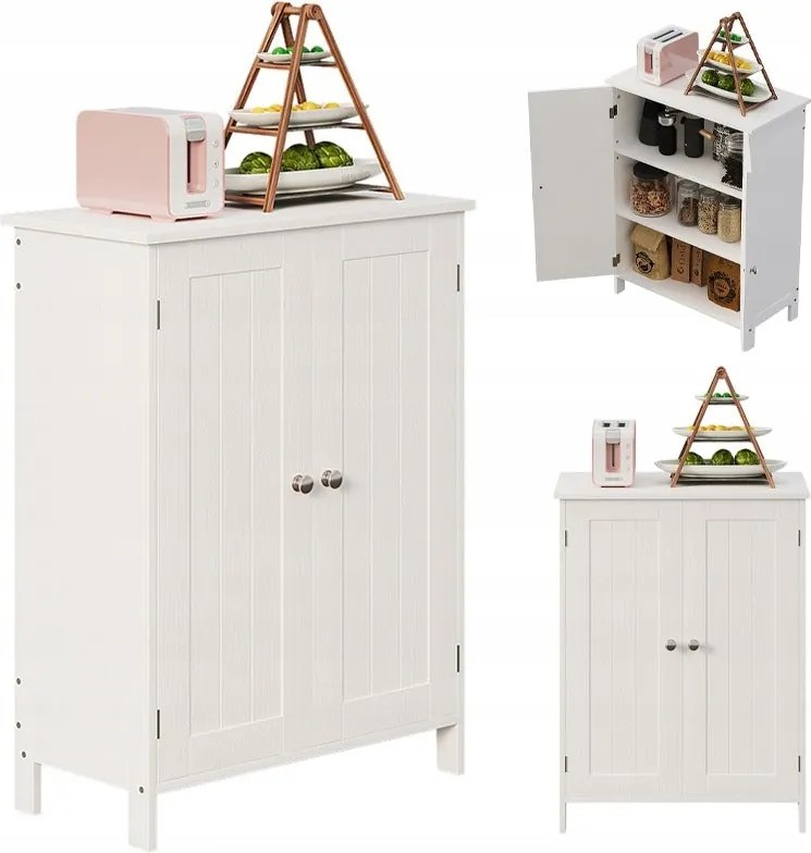 Szafka regał komoda łazienka przedpokój loft 2 drzwi biała wysoka 80 cm