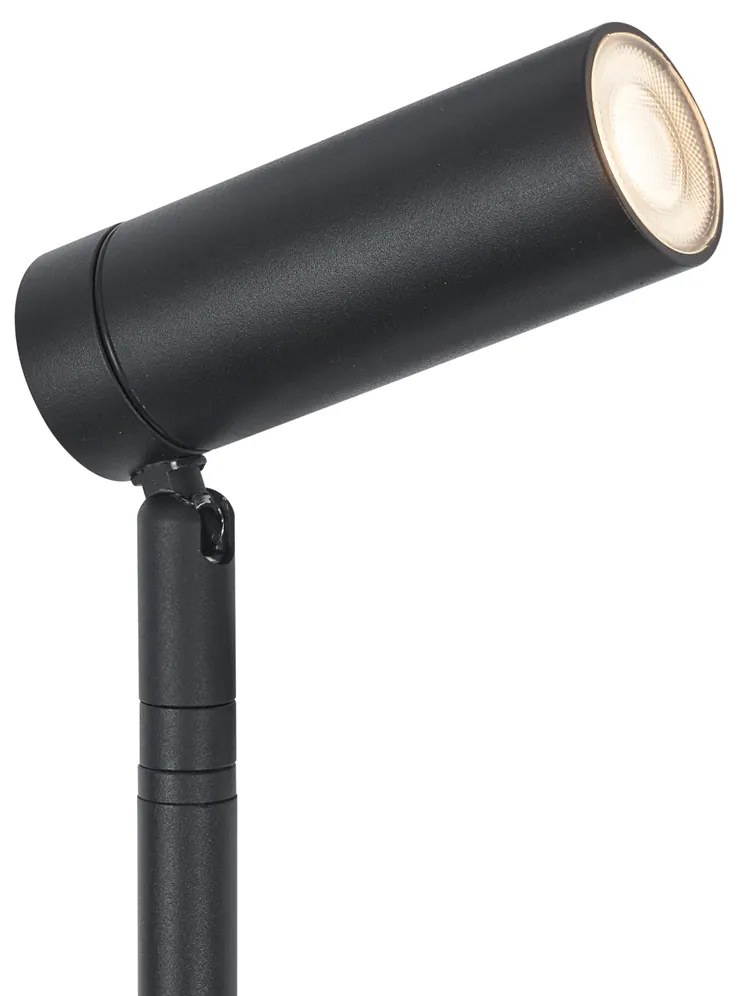 Reflektor wbijany czarny 40 cm z LED, regulowany IP65, z przewodem i wtyczką - Carl