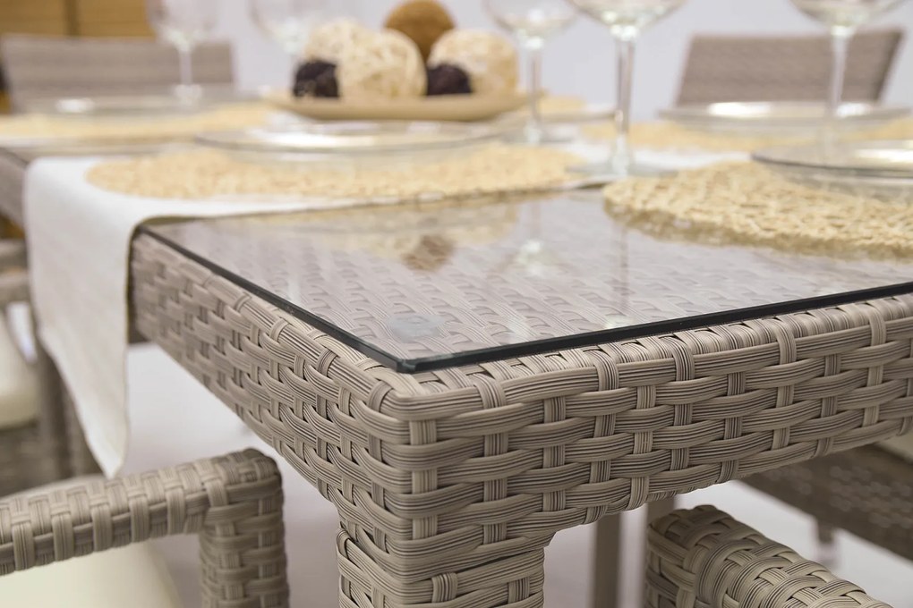 Zestaw ogrodowy z rattanu NAPOLI II. 1 + 4 (szaro-beżowy)