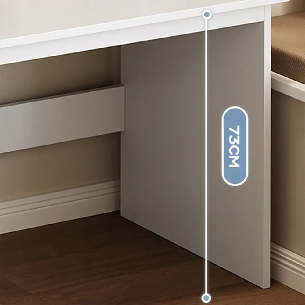 Białe biurko z półkami 120x43x165 cm - Funkcjonalny i elegancki skandynawski design