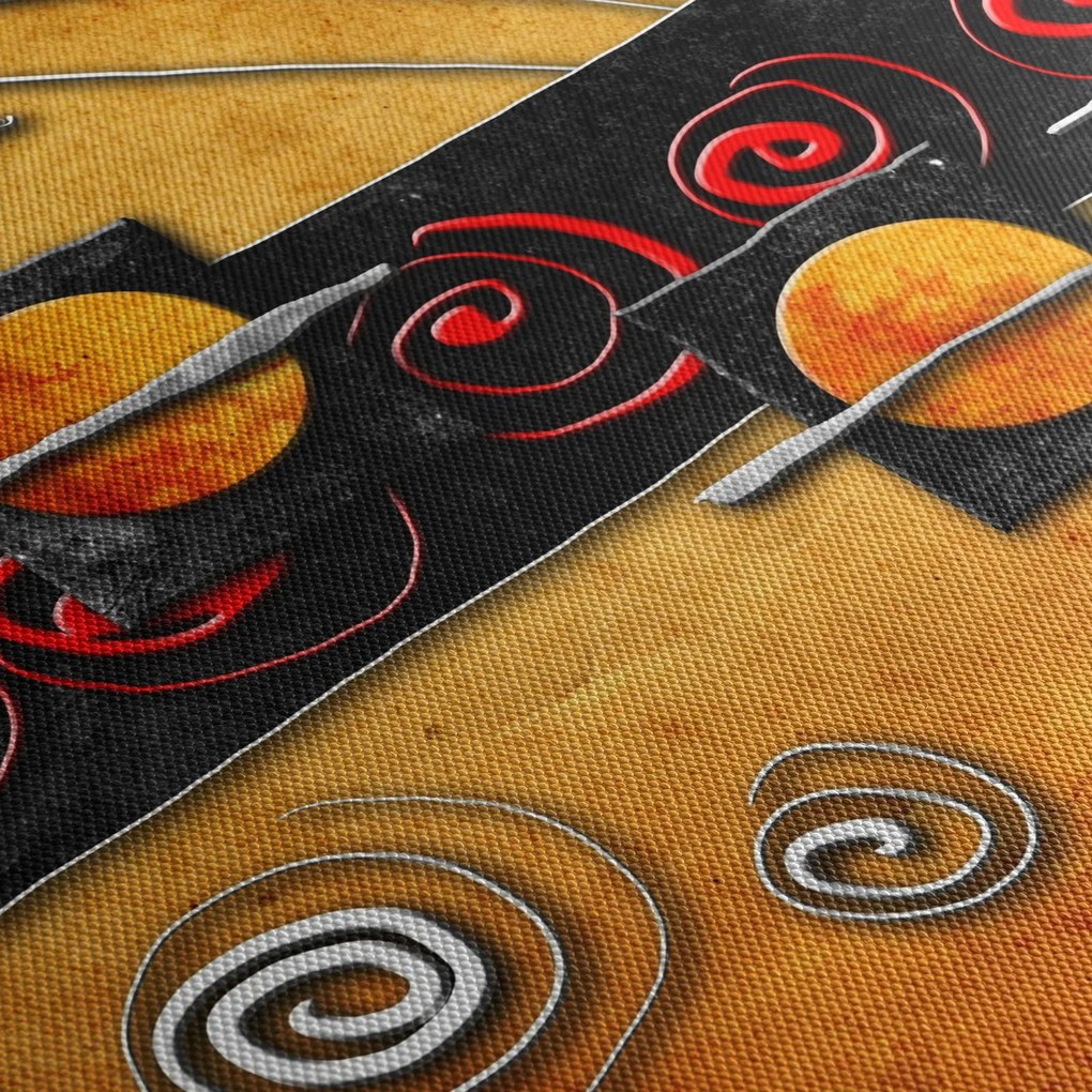 Abstrakcyjny obraz - Planety (170x50 cm)