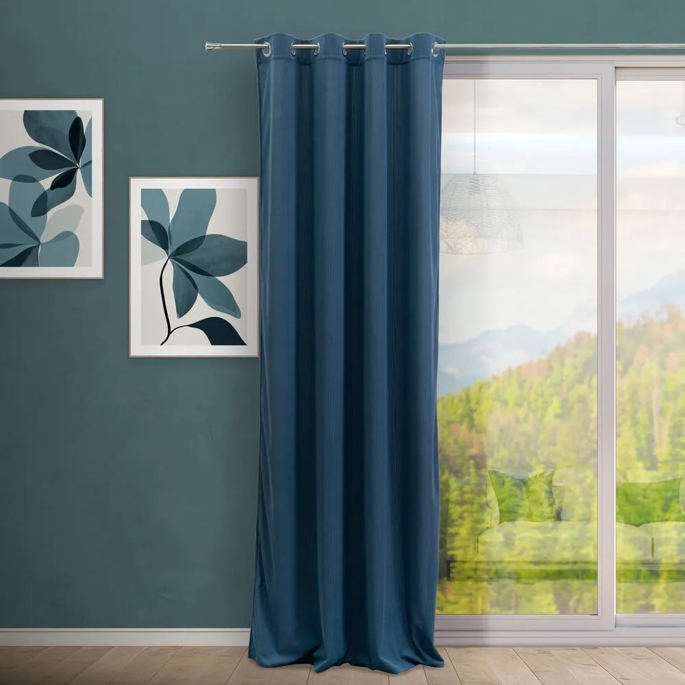 Niebieska zasłona sztruksowa 140x260 cm Merely – Casa Selección