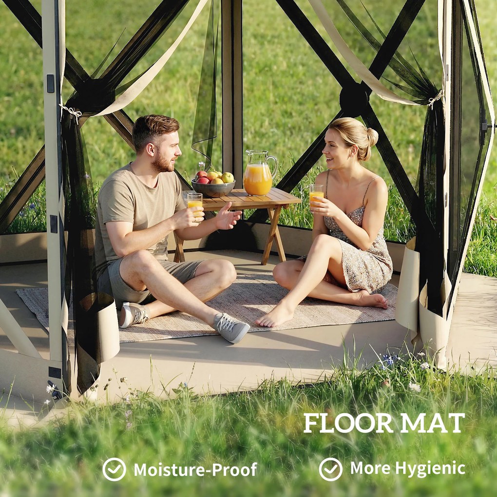 Outsunny 3 m x 2,6 m sześciokątny pawilon z 6 ściankami i torbą, wodoodporny, odporny na promienie UV, namiot imprezowy | Aosom PL