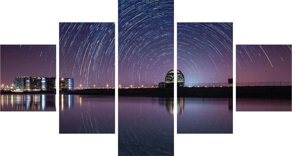Obraz nocnego nieba z gwiazdami (125x70 cm)