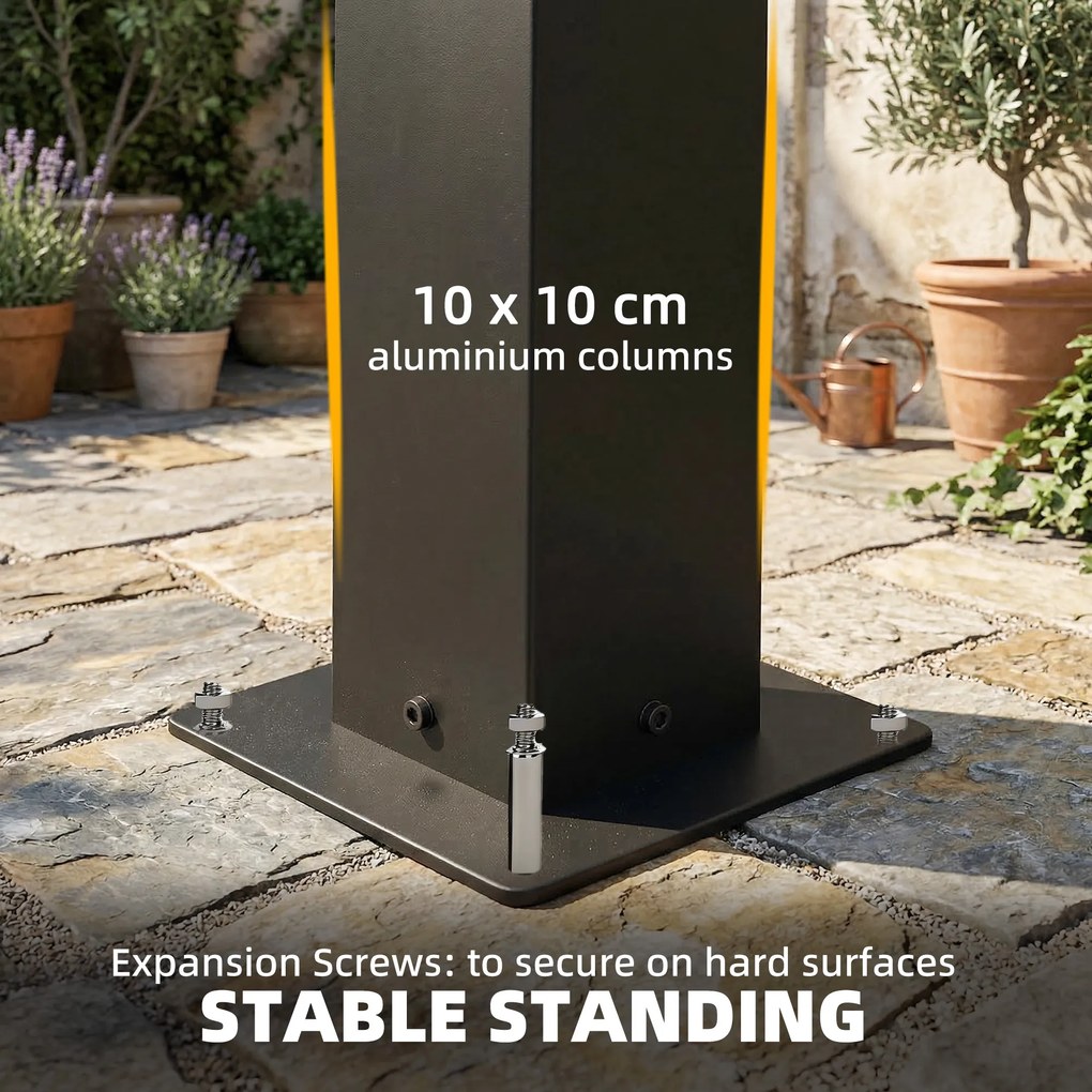 Outsunny pergola ogrodowa 3x3 m aluminiowa z oświetleniem LED regulowany dach lamelowy pilot sterowanie | Aosom PL