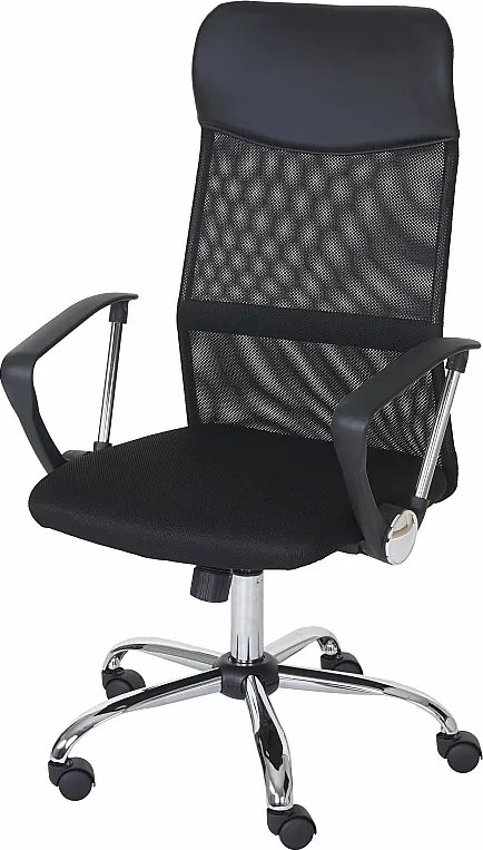 Krzesło biurowe Malmö, Krzesło biurowe Oslo, krzesło obrotowe do biurka, sztuczna skóra tekstylna czarna