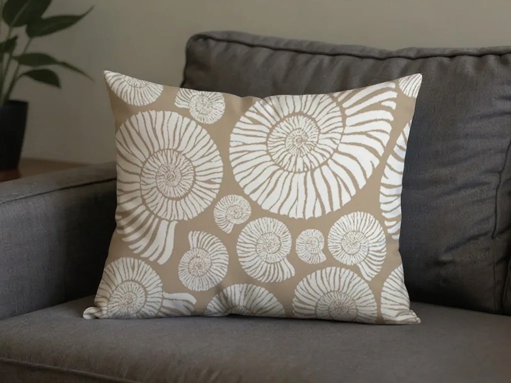 Zestaw 2 szt. dekoracyjnych poszewek na poduszkę z mikrofibry SNAIL SHELL 50x70 cm, brązowa