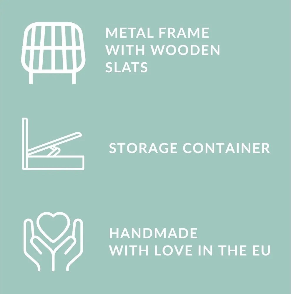 Kremowe tapicerowane łóżko dwuosobowe ze schowkiem ze stelażem 160x200 cm Maumere – Maison de Rêve