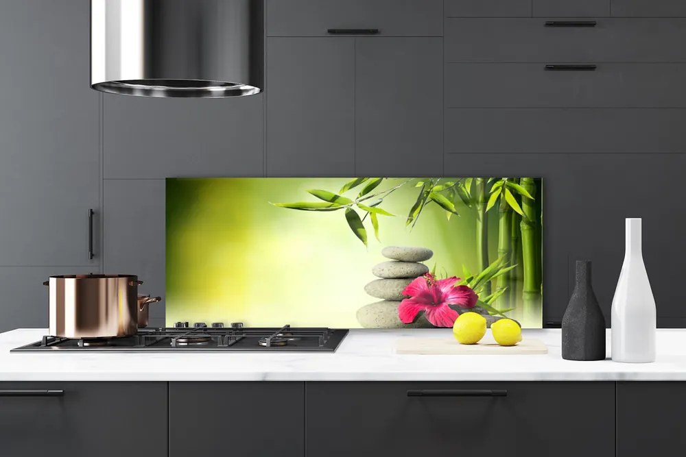 Panel Szklany Harmonijna Kompozycja Zen: Bambus I Kamienie