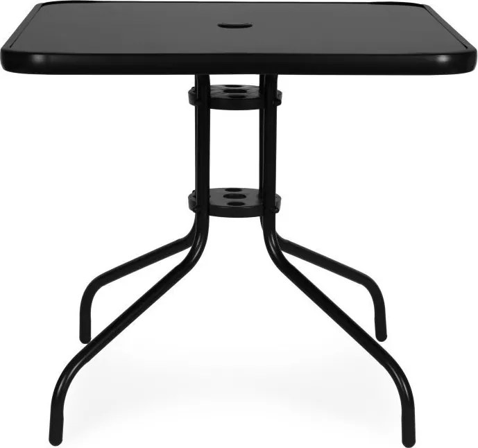 Stolik ogrodowy, balkonowy 80 cm Torello 073A, czarny, kwadratowy