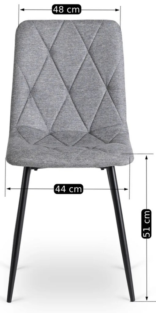 Krzesło Tapicerowane do Salonu ROBIN 2 Szare Nowoczesne Loft