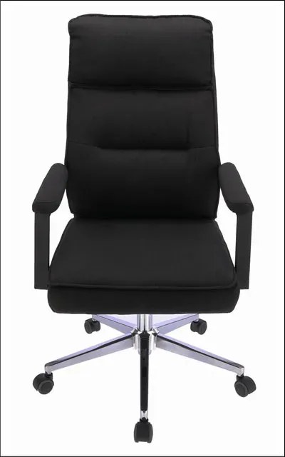 Czarny tapicerowany fotel gabinetowy regulowany - Veston 3X