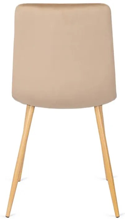 Beżowe nowoczesne krzesło tapicerowane welurowe - Maveso