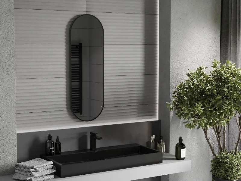 Mexen Loft lustro łazienkowe owalne 100 x 35 cm, rama czarna - 9851-100-035-000-70