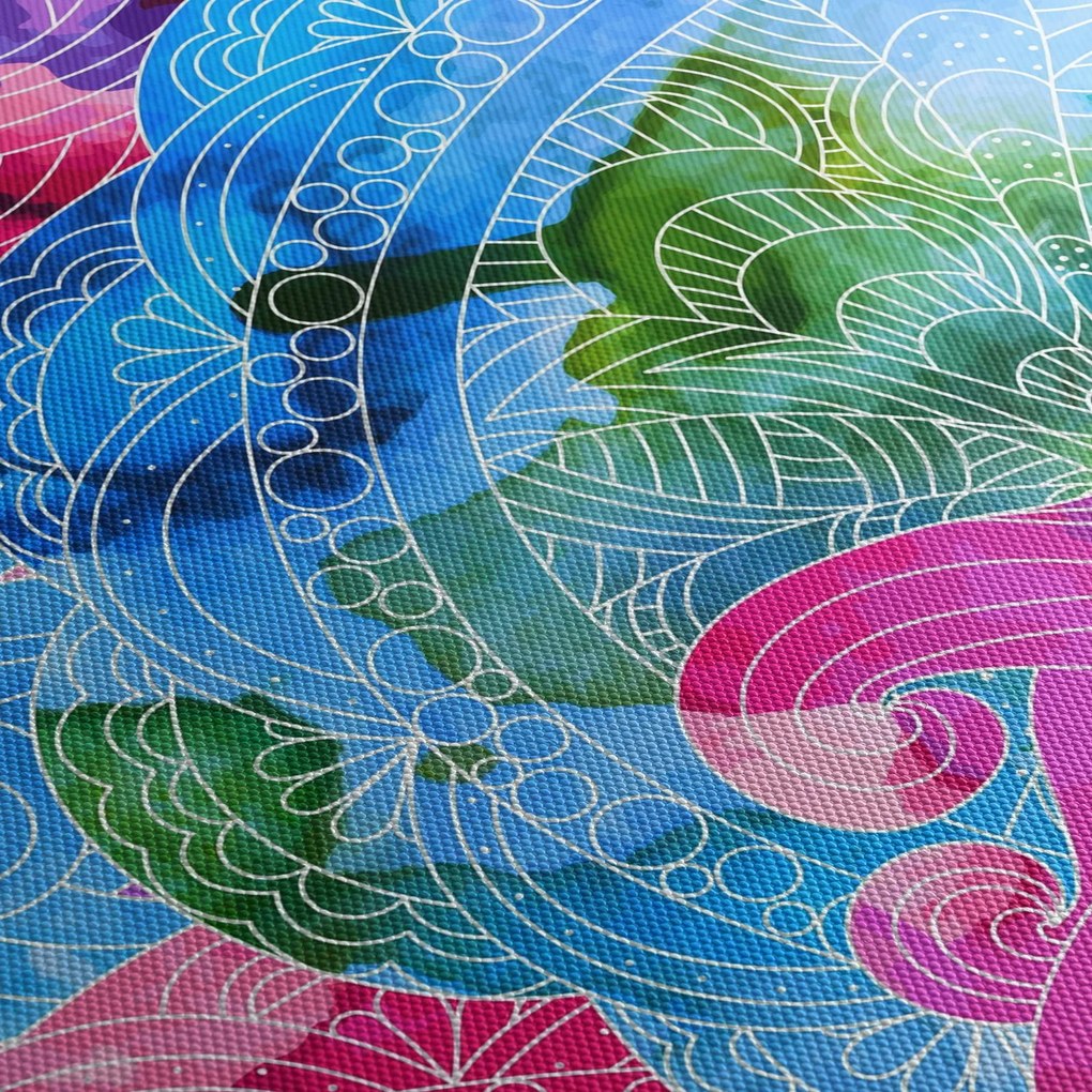 Obraz - Kolorowe fale (z zegarem) (90x30 cm)