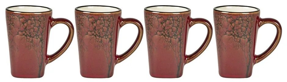 Czerwone kamionkowe kubki na espresso zestaw 4 szt. 100 ml Hela – Villa Collection