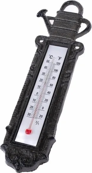 Żeliwny termometr ścienny Konewka, 23 x 8 cm