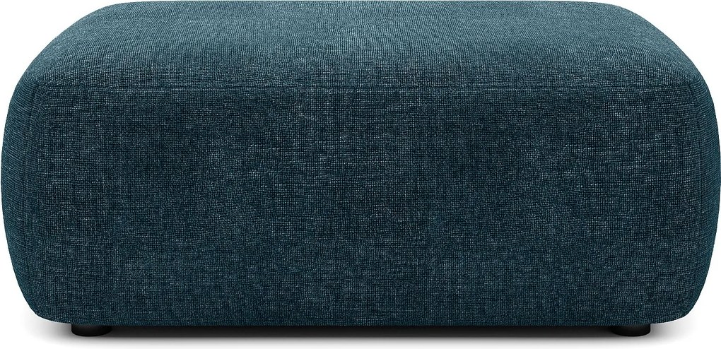 Pufa z niebieskiej tkaniny teksturowanej j DAVISO