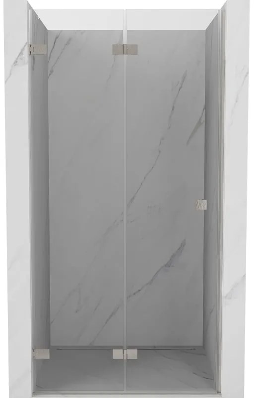 Mexen Lunar-F drzwi prysznicowe składane lewe 50 cm, transparent, nikiel szczotkowany - 836-050-000-97-00-L