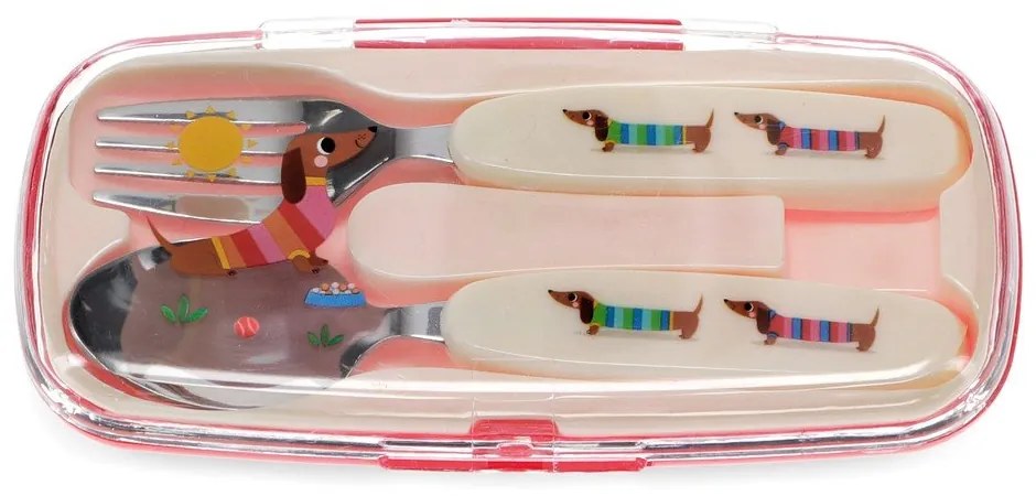Sztućce dla dzieci ze stali nierdzewnej 2 szt. Sausage Dog – Rex London