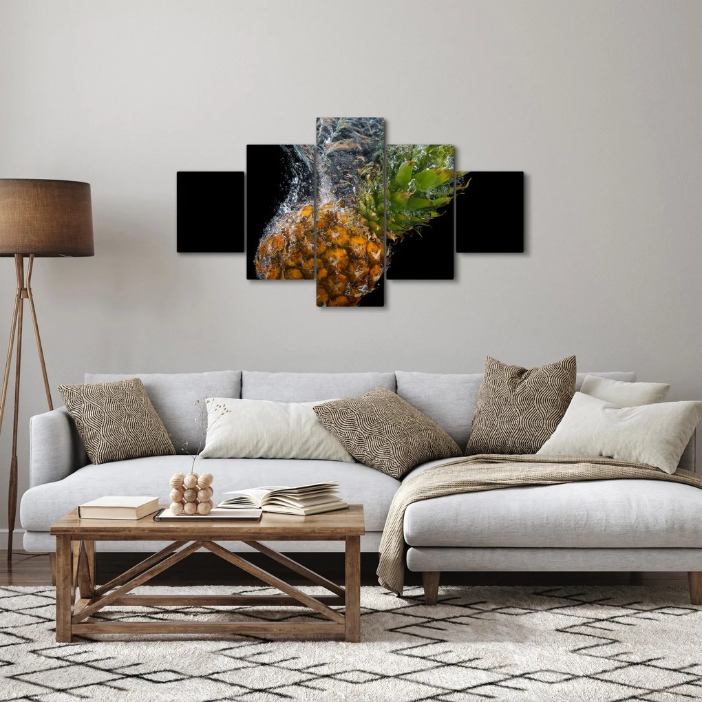 Obraz ananasa w wodzie (125x70 cm)