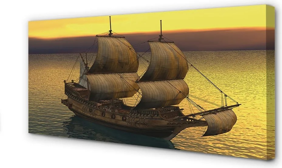 Obraz canvas na ścianę Statek o Złotym Poranku