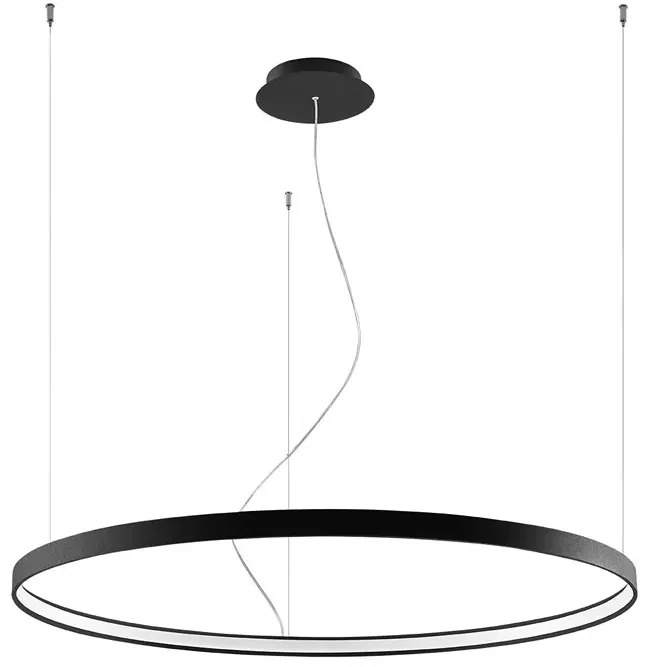 Czarna lampa wisząca LED ring - EXX230 Alez