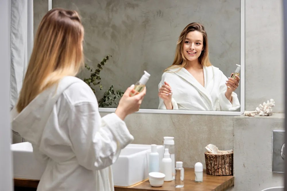 Lustro dekoracyjne prostokątne biała ramka 60x40 cm Biały