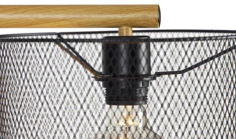 Industrialna lampa podłogowa czarna - Drum MeshPrzemysłowy Oswietlenie wewnetrzne