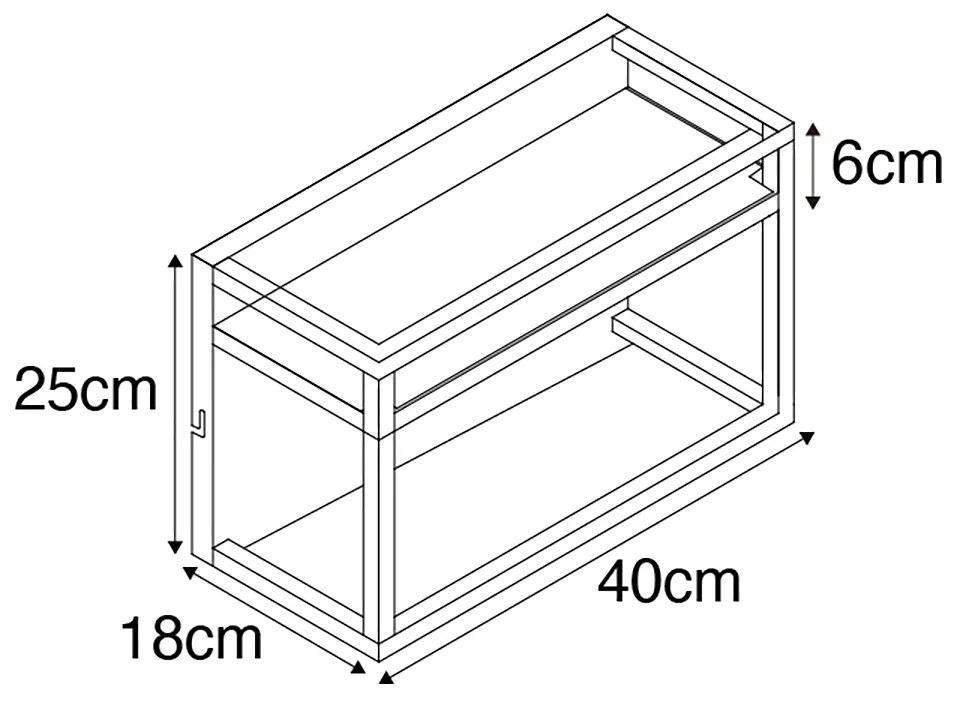Inteligentna lampa ścienna czarna z półką w komplecie 2 Wifi G95 - Cage RackPrzemysłowy Oswietlenie wewnetrzne