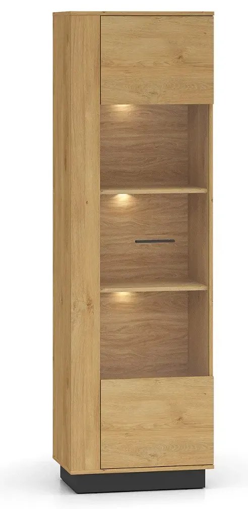 Witryna BRONX 1D 60cm dąb/czarna ML MEBLE