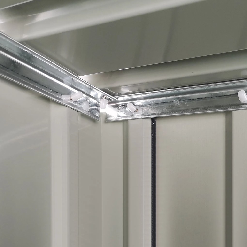 Outsunny Domek Narzędziowy Szopa Ogrodowa z Drzwiami Stal Szary 142x84x189cm | Aosom PL