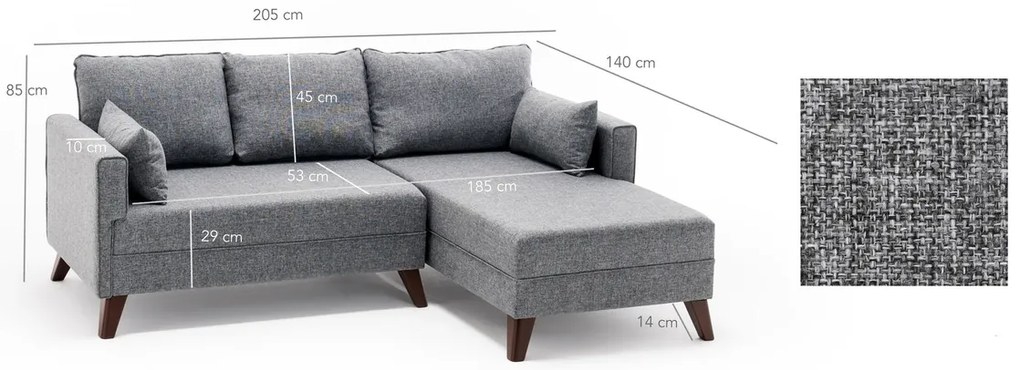 Narożna sofa rozkładana Bella Corner Right 2 Grey