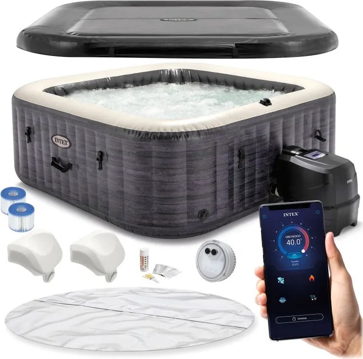 Jacuzzi ogrodowe dmuchane Intex 452, SPA 6-osobowe 196 cm, WiFi, 170 dysz, LED