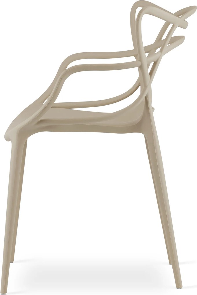 Krzesło beżowe, plastikowe KATO