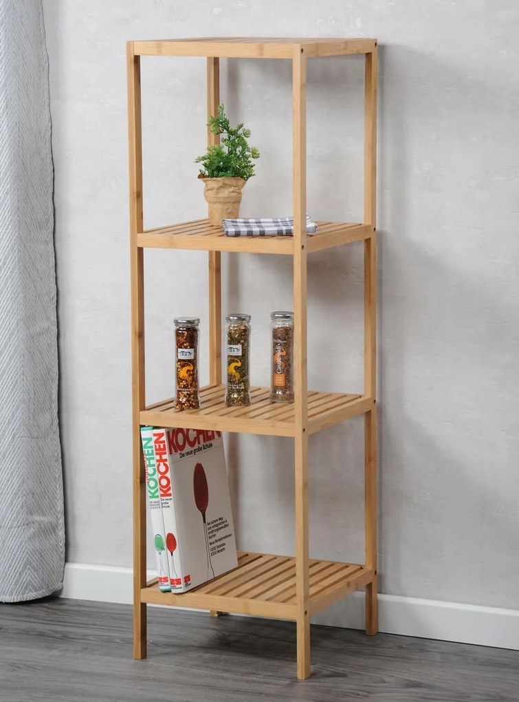Kesper 19434 Regał bambusowy, 115 x 35 x 35 cm