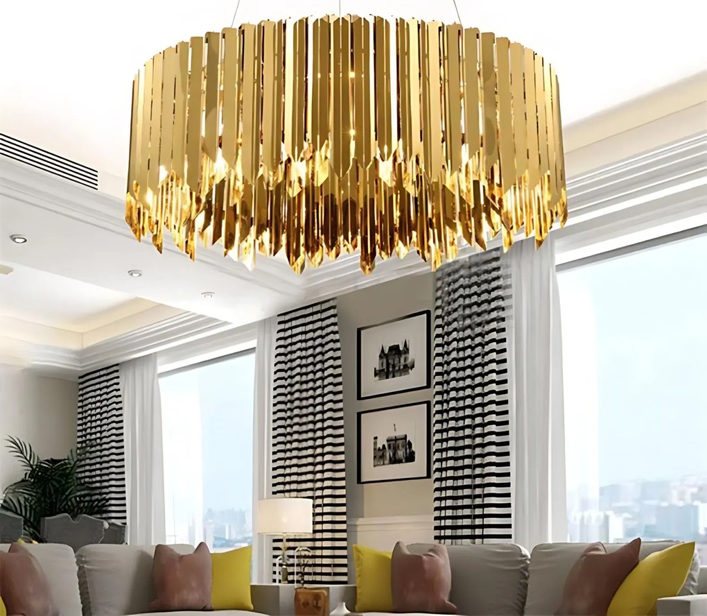 Lampa sufitowa metalowa APP1764-8CP GOLD