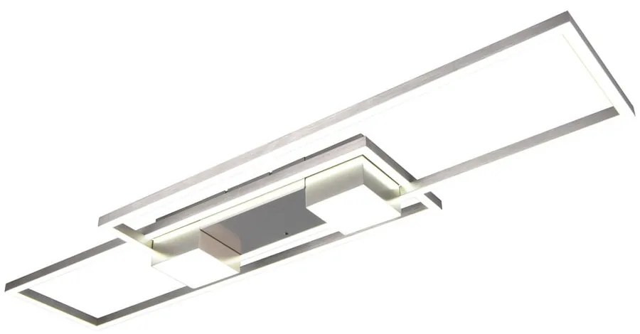 Lampa sufitowa LED ze zdalnym sterowaniem i ściemniaczem w kolorze srebra 28x100 cm Albany – Trio