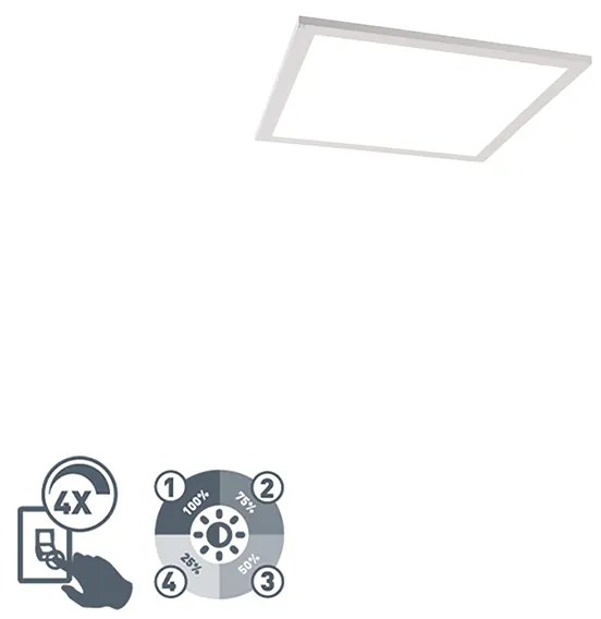 Lampa sufitowa biała 40 cm z wbudowanym LEDem o 4-stopniowej regulacji jasności - Liv Nowoczesny Oswietlenie wewnetrzne