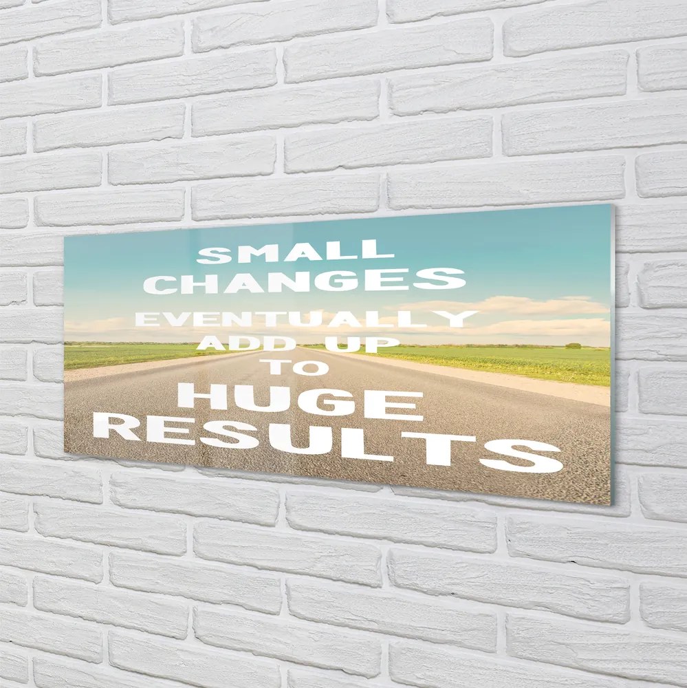 Szklany Panel Napis na Łące pod Niebem