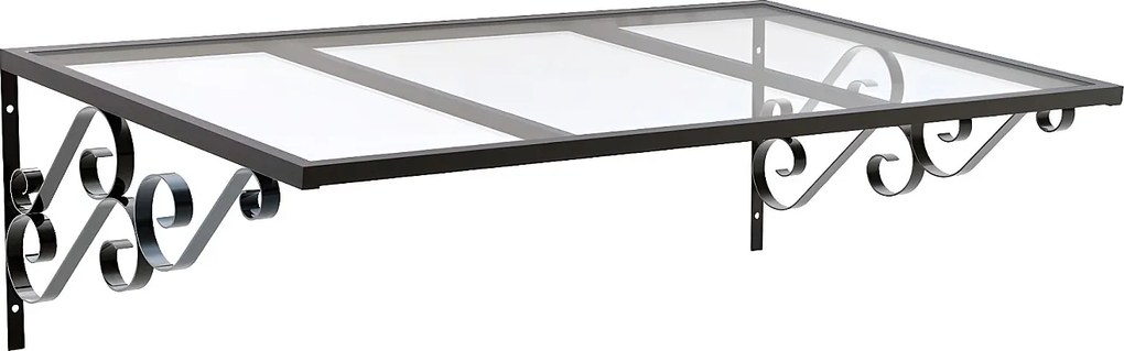 Zadaszenie AMBAN z aluminium w stylu romantycznym – 150 × 80 cm