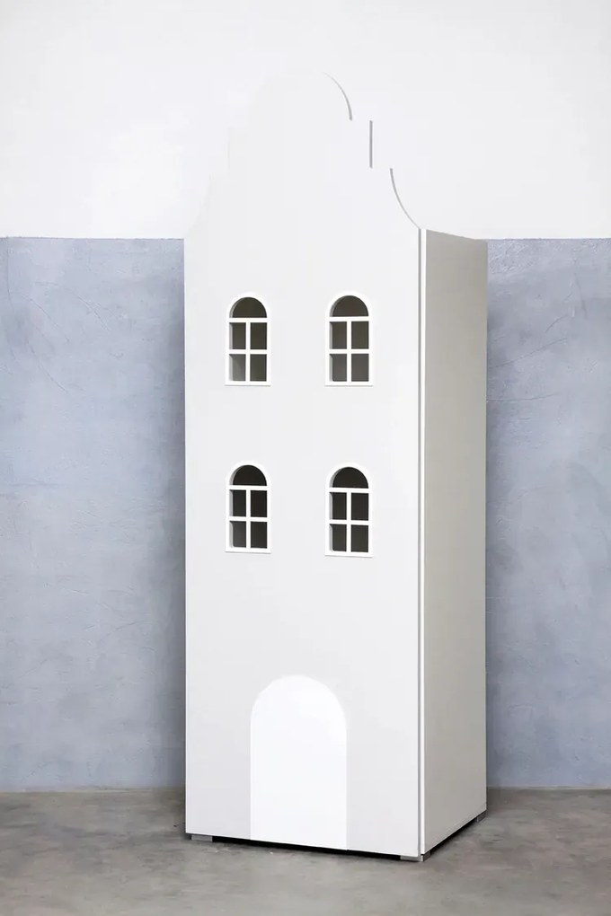 Popielata szafa domek H8-C96